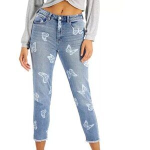 Butterfly Print TINSELTOWN Jeans Frayed-Hem Denim Pant Size 11 Juniors